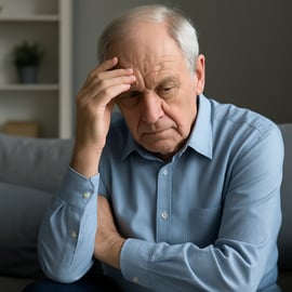 Mann liegt nachts wach im Bett &ndash; Symbolbild f&uuml;r Schlafst&ouml;rungen und innere Unruhe