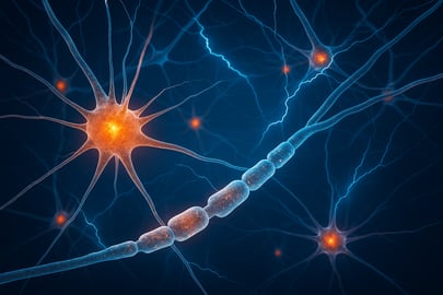 Visualisierung aktiver Neuronen im Gehirn &ndash; Symbolbild f&uuml;r epileptische Anf&auml;lle und die m&ouml;gliche Wirkung von Cannabidiol (CBD)